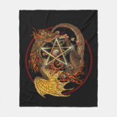 Art Nouveau Pentagramm Dragon Fleece Blanket (Vorderseite)