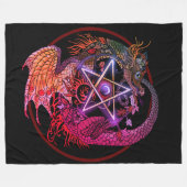 Art Nouveau Pentagramm Dragon Fleecedecke (Vorderseite (Horizontal))