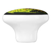 Art Nouveau Pentagramm Dragon Keramikknauf (Seitenansicht)