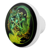 Art Nouveau Pentagramm Dragon Keramikknauf (Rechts)