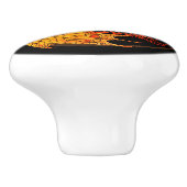 Art Nouveau Pentagramm Dragon Keramikknauf (Seitenansicht)