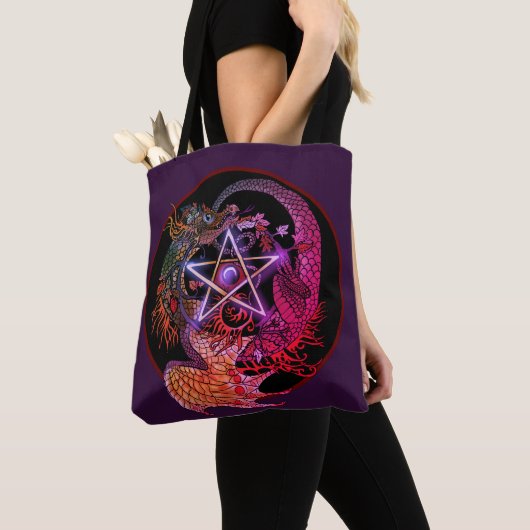 Art Nouveau Pentagramm Dragon Tasche (Von Nahem)