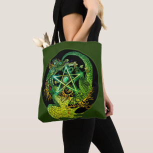 Art Nouveau Pentagramm Dragon Tasche