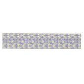 Art Nouveau Periwinkle & Ivory Tulip Table Runner Mittelgroßer Tischläufer (Horizontal)