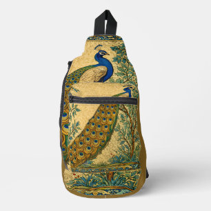 Art Nouveau Pfau Botanische Illustration  Crossbody Bag