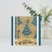 Art Nouveau Pfau textilen Deko verneuil blau (Stehend Vorderseite)