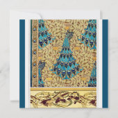 Art Nouveau Pfau textilen Deko verneuil blau (Vorderseite)