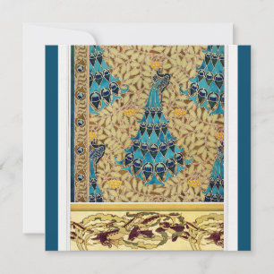 Art Nouveau Pfau textilen Deko verneuil blau