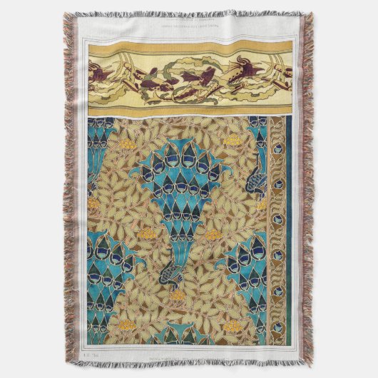 Art Nouveau Pfau textilen Deko verneuil blau Decke (Vorderseite Vertikal)