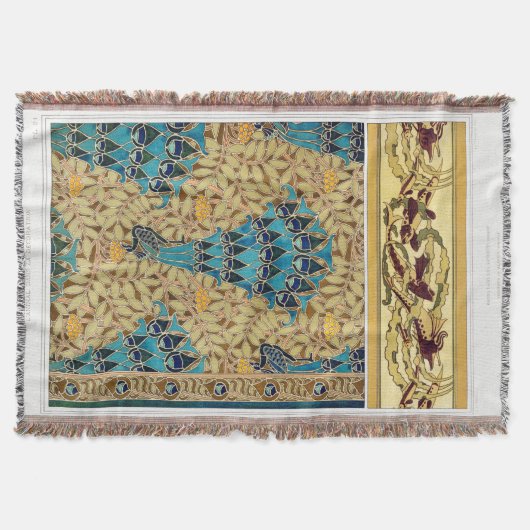 Art Nouveau Pfau textilen Deko verneuil blau Decke (Vorderseite)