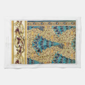 Art Nouveau Pfau textilen Deko verneuil blau Geschirrtuch (Horizontal)