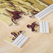 Art Nouveau Pfau textilen Deko verneuil blau Puzzle (Seite)