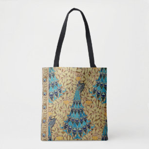 Art Nouveau Pfau textilen Deko verneuil blau Tasche