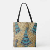 Art Nouveau Pfau textilen Deko verneuil blau Tasche (Rückseite)