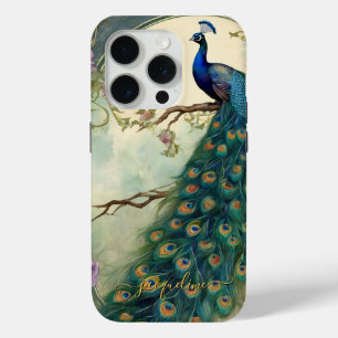 Art Nouveau Pfau Vintage Elegante Federn Name Case-Mate iPhone Hülle