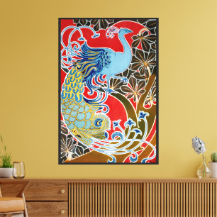 Art Nouveau Pfau von Gisbert Combaz von 1898 Leinwanddruck
