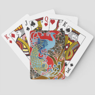 Art Nouveau Pfau von Gisbert Combaz von 1898 Spielkarten