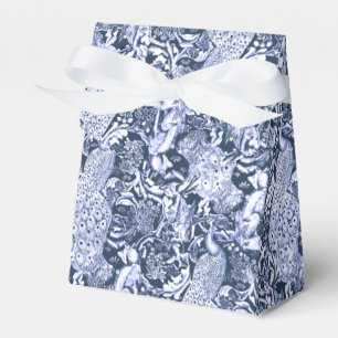 Art Nouveau Pfauen Druck, Navy und Weiß Geschenkschachtel