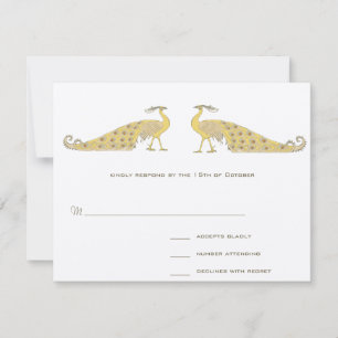 Art Nouveau Pfauenparkkarte RSVP Karte