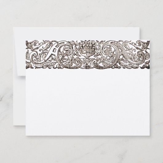 Art Nouveau Pfauenparkkarte RSVP Karte (Rückseite)