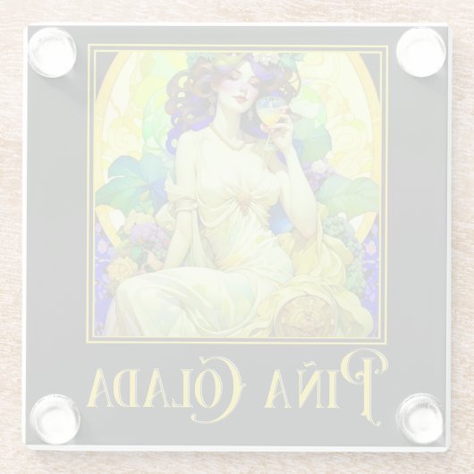 Art Nouveau Pina Colada Glasuntersetzer (Rückseite)