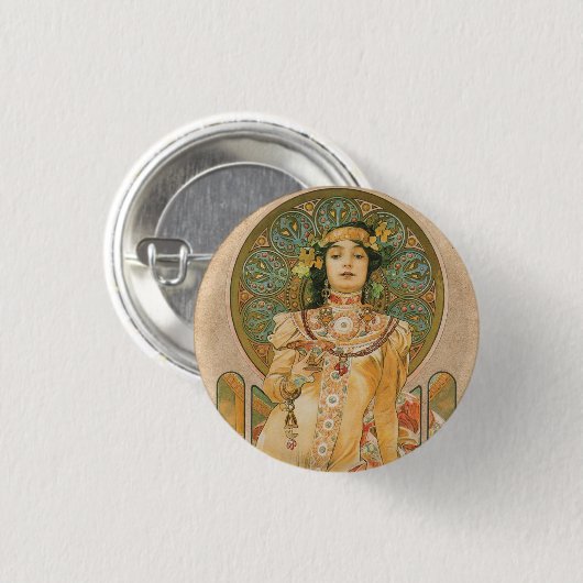 Art Nouveau Pinback Button (Vorne & Hinten)