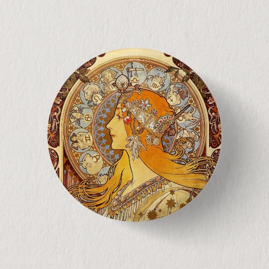 Art Nouveau Pinback Button (Vorderseite)