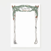 Art Nouveau Pine Cones Nature Theme Postit Post-it Klebezettel (Vorderseite)