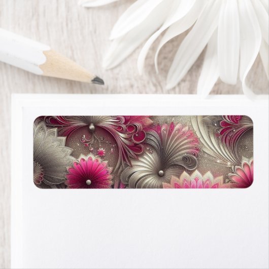 Art Nouveau Pink und Silver Fans (Insitu)