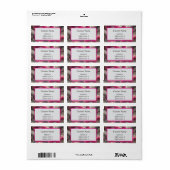 Art Nouveau Pink und Silver Fans Adressaufkleber (Vorne)