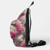 Art Nouveau Pink und Silver Fans Crossbody Bag (Rechts)