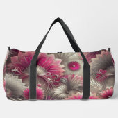 Art Nouveau Pink und Silver Fans Duffle Bag (Vorderseite)