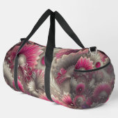 Art Nouveau Pink und Silver Fans Duffle Bag (Rechte Ecke)