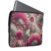 Art Nouveau Pink und Silver Fans Laptopschutzhülle (Vorne Rechts)