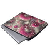 Art Nouveau Pink und Silver Fans Laptopschutzhülle (Vorne Knopf)