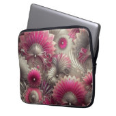 Art Nouveau Pink und Silver Fans Laptopschutzhülle (Vorderseite Links)