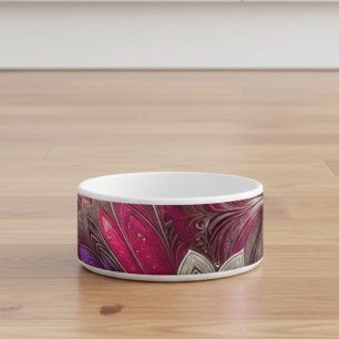 Art Nouveau Pink und Silver Fans Napf