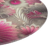 Art Nouveau Pink und Silver Fans Schneidebrett (Ecke)