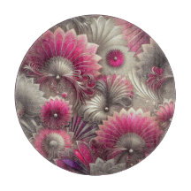 Art Nouveau Pink und Silver Fans