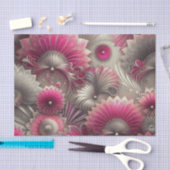 Art Nouveau Pink und Silver Fans Seidenpapier (Handwerk)