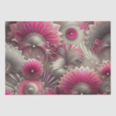Art Nouveau Pink und Silver Fans Seidenpapier (Vorderseite)