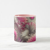 Art Nouveau Pink und Silver Fans Tasse (Zentrum)