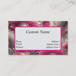 Art Nouveau Pink und Silver Fans Visitenkarte