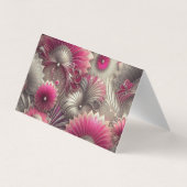 Art Nouveau Pink und Silver Fans Visitenkarten (Rückseite)