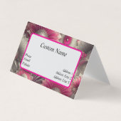 Art Nouveau Pink und Silver Fans Visitenkarten (Vorderseite)