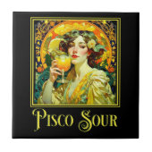 Art Nouveau Pisco Sour Fliese (Vorderseite)