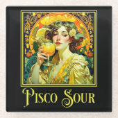Art Nouveau Pisco Sour Glasuntersetzer (Vorderseite)