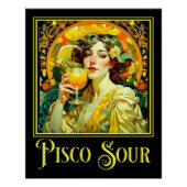 Art Nouveau Pisco Sour Poster (Vorderseite)