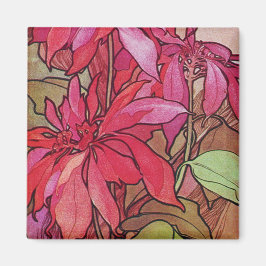 Art Nouveau Poinsettia Weihnachtszeit Kühlschrankm Magnet
