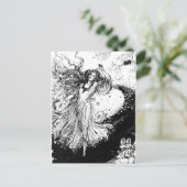 Art Nouveau Polychrome Oz Schwarz-Weiß Postkarte (Stehend Vorderseite)